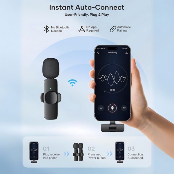 Fabfunk K9 Wireless Microphone for Type C Smartphones Mic - Image 4