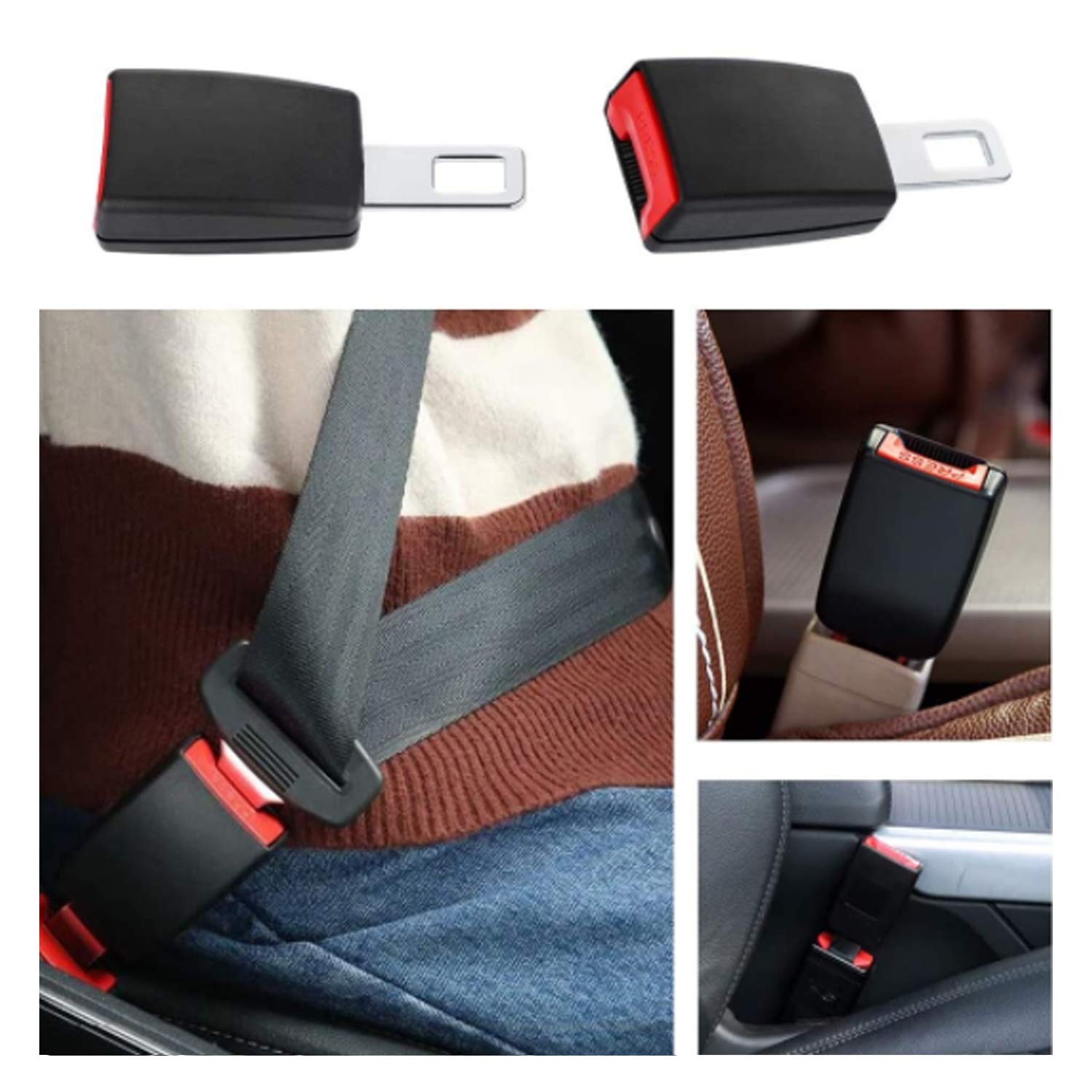 2Pc Universal Car Seat Belt Buckle Extension Clip with Alarm Stopper - Image 6