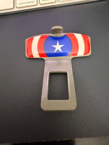 2 Pc Captain America Shield Style Seat Belt Hook & Extender Pair photo review