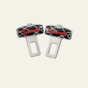 2 pc Sports B/R Car Seat Belt Buckle Alarm Stopper Clip with Hook Lock
