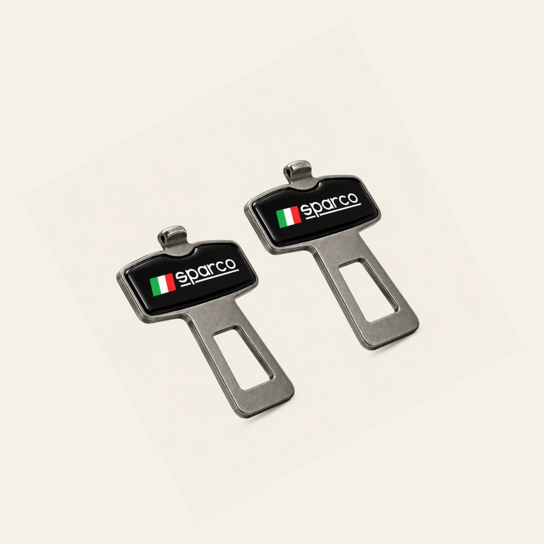 2 PC Sparco Style Alloy Metal Car Seat Belt Buckle Clip with Hook - Image 2