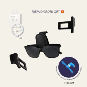 Car Utility Gift Combo – USB-C Cable, Sunglasses Holder & Seat Belt Clip
