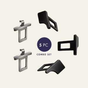 5 PCS Car Seat Belt Buckle Alarm Stopper & Hook Lock Combo Set for Cars