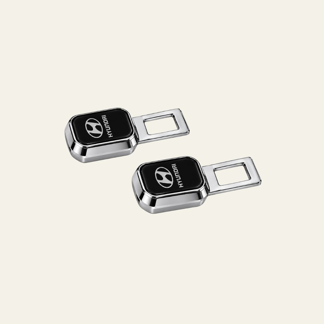 2 Pc Premium Silver Finish Limited Edition Hyundai Car Belt Buckle - Image 8