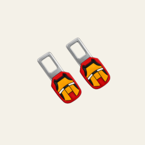 Iron Man Character Car Buckle Clip – Metallic Silver Pack of 2