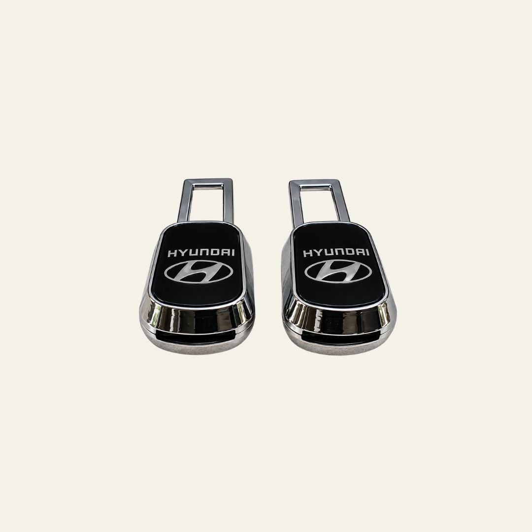 2 Pc Premium Silver Finish Limited Edition Hyundai Car Belt Buckle - Image 7