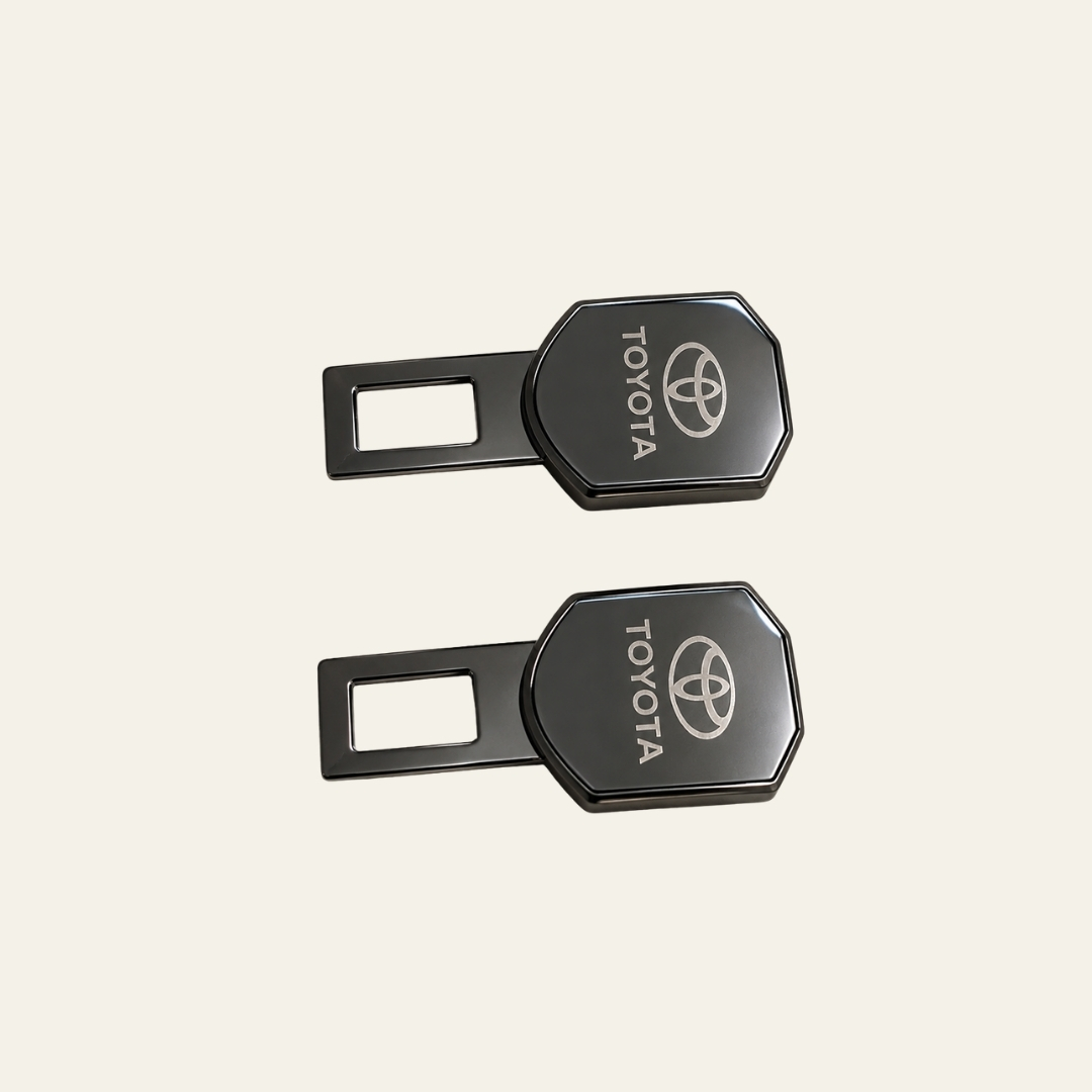 2 Pc Premium Finish Toyota Car Belt Buckle Set - Image 3