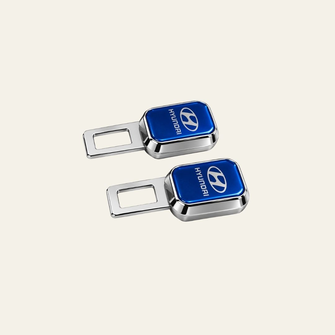 2 Pc Premium Silver Finish Limited Edition Hyundai Car Belt Buckle - Image 4