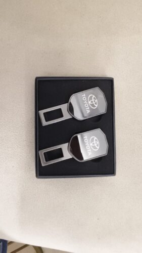 2 Pc Premium Finish Toyota Car Belt Buckle Set photo review